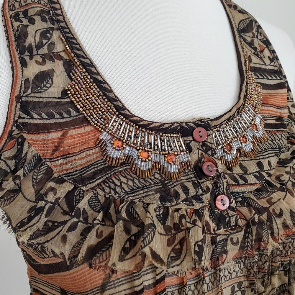 Solitaire Beaded Ruffle Tank - Picture 3 of 6